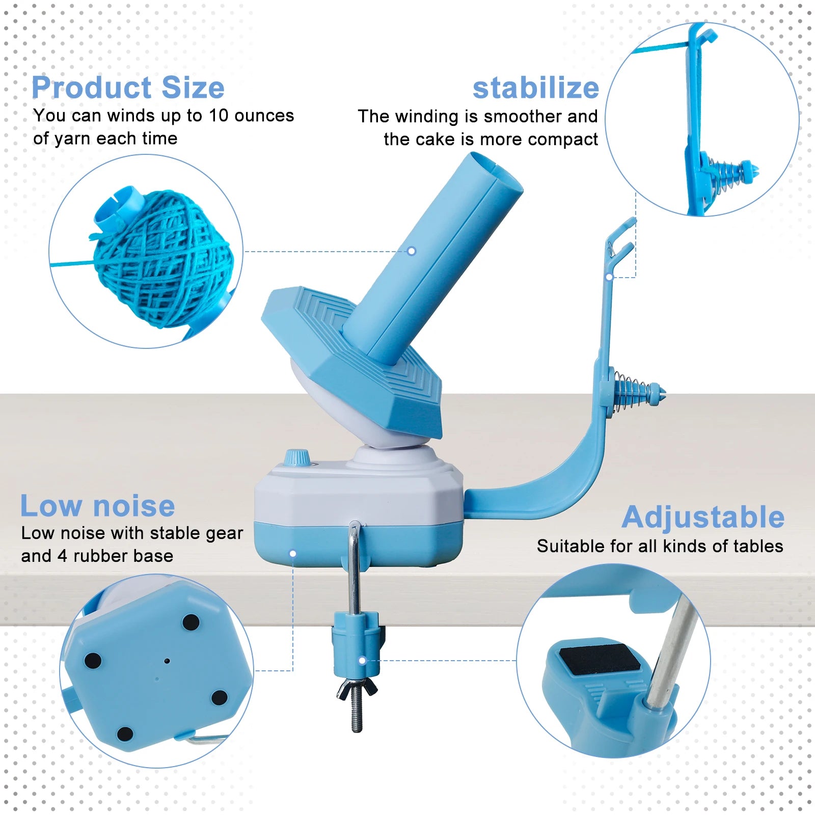 Hand or Electric Wool Winder