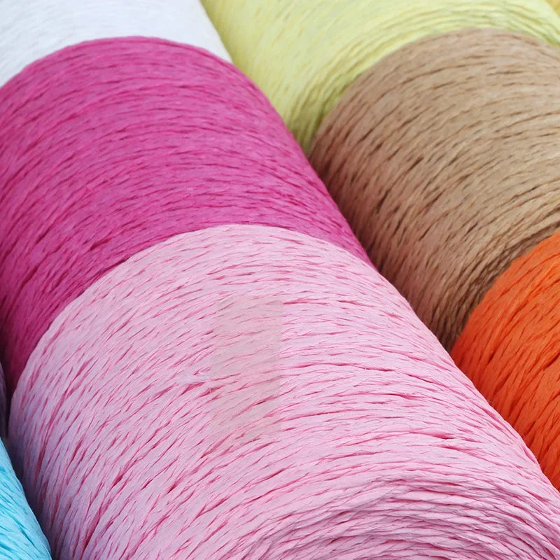 1Roll 280-300M Colorful Threads Natural Raffia Straw Yarn