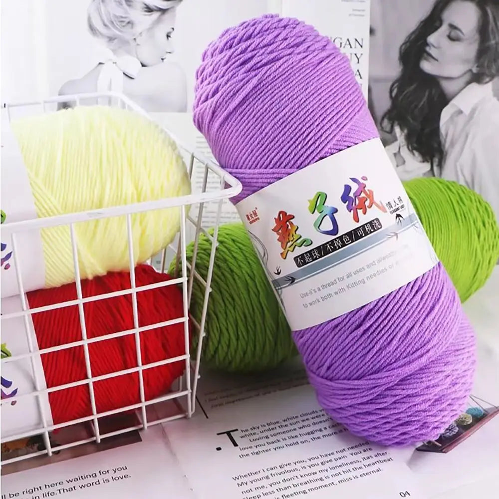 200g/pc Handmade Hand Woven Milk Cotton Yarn