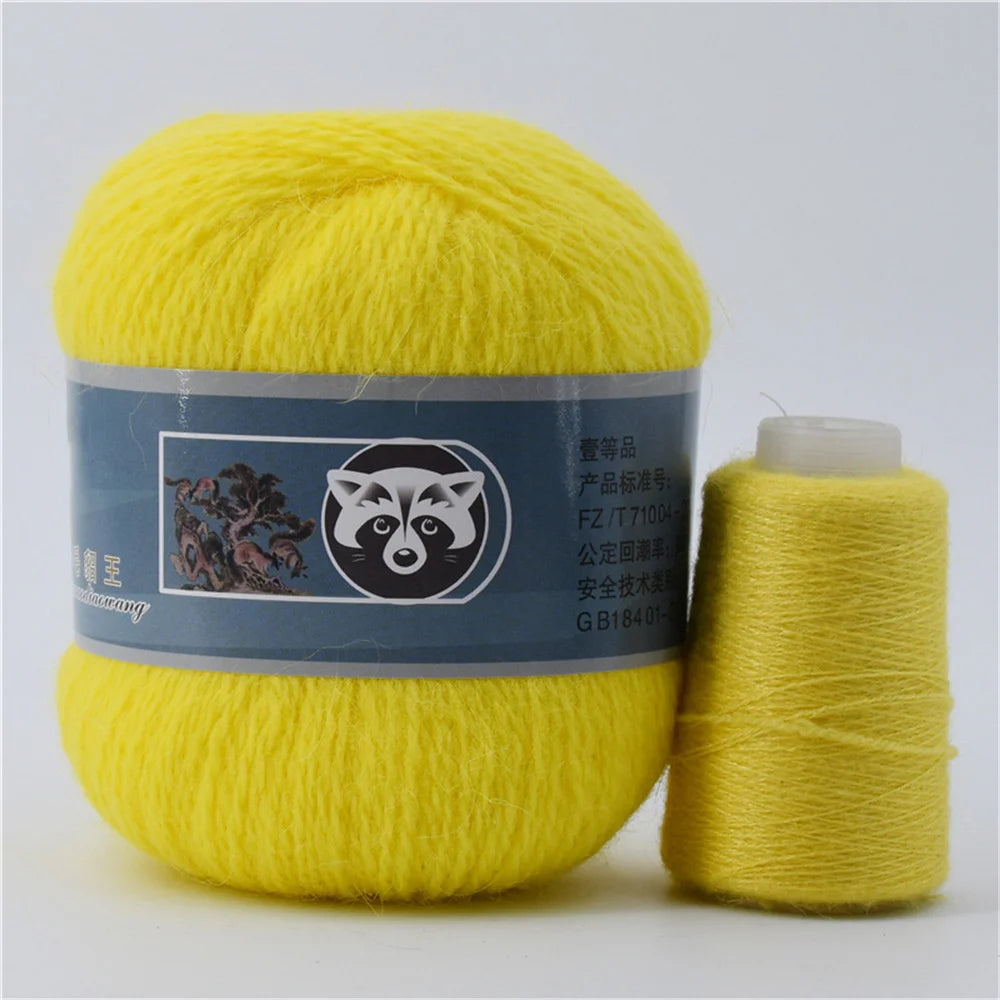 Mink Fur Yarn for Knitting and Crochet 2-Ply | 1 Skein 340 M 50+20g