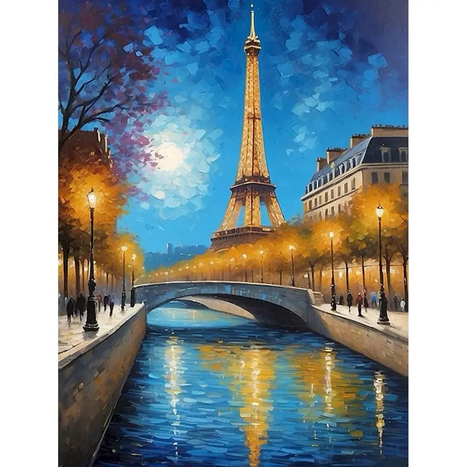 GATYZTORY Paint By Numbers Eiffel Tower City Scenery Paintings On Number Crafts Supplies Adults Handiwork Oil Decoration Home