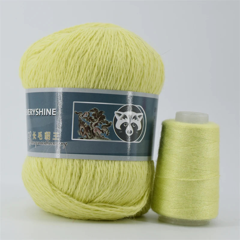 Mink Fur Yarn for Knitting and Crochet 2-Ply | 1 Skein 340 M 50+20g