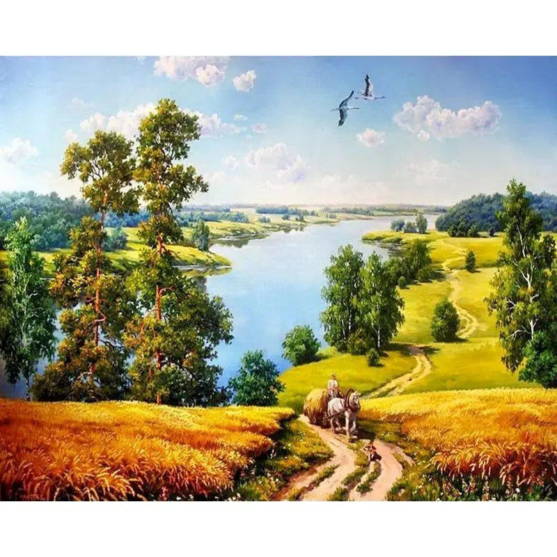 GATYZTORY Painting By Numbers Landscape Paint Canvas Picture Oil Painting By Number Coloring HandPainted For Adults Home Decor