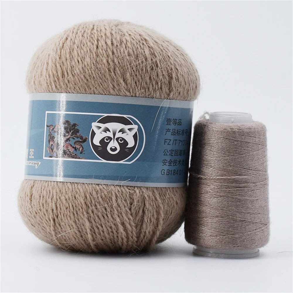 Mink Fur Yarn for Knitting and Crochet 2-Ply | 1 Skein 340 M 50+20g