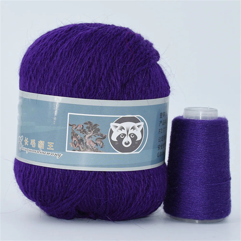 Mink Fur Yarn for Knitting and Crochet 2-Ply | 1 Skein 340 M 50+20g