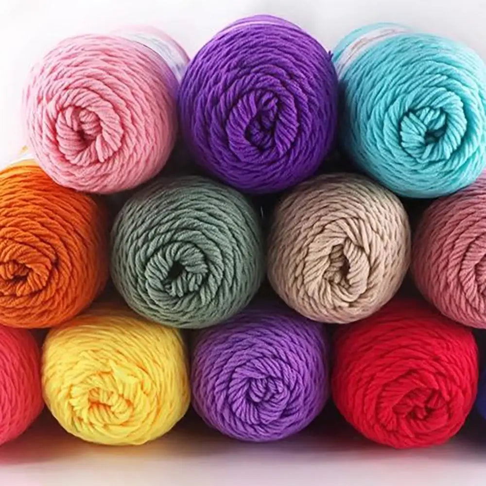 200g/pc Handmade Hand Woven Milk Cotton Yarn