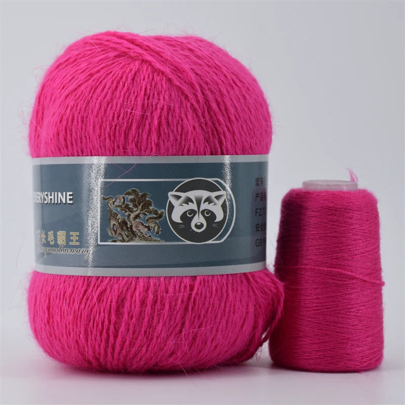 Mink Fur Yarn for Knitting and Crochet 2-Ply | 1 Skein 340 M 50+20g