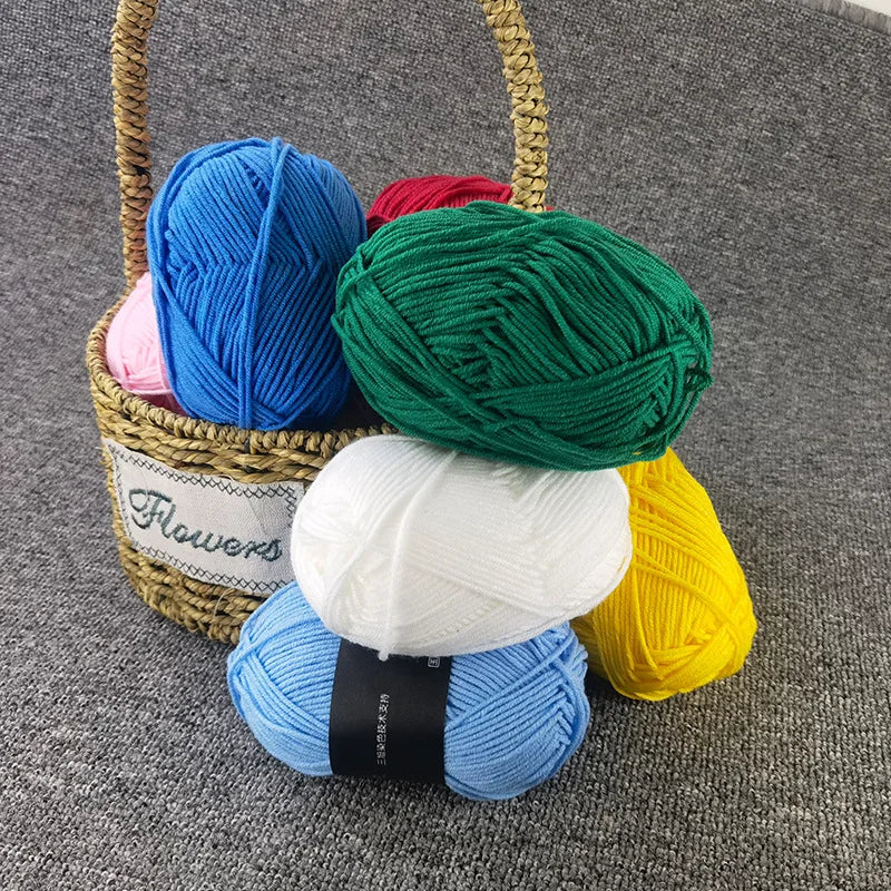40-50g/Set 4ply Milk Cotton(80%) Knitting Yarn