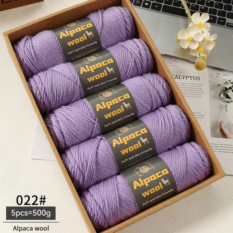 500g Alpaca Wool 245 Chunky Knitting Yarn | 5Pcs/Pack