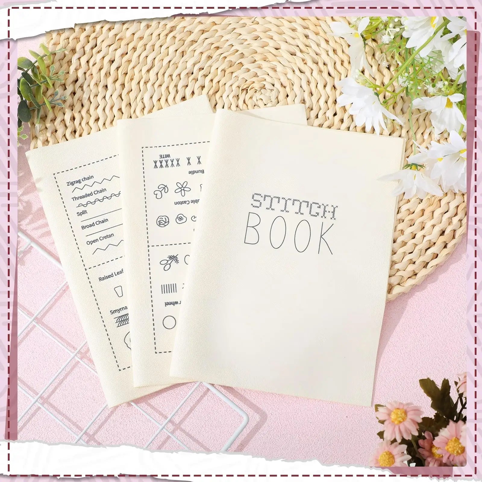 Beginners Embroidery Instructions Book for DIY Sewing Kit
