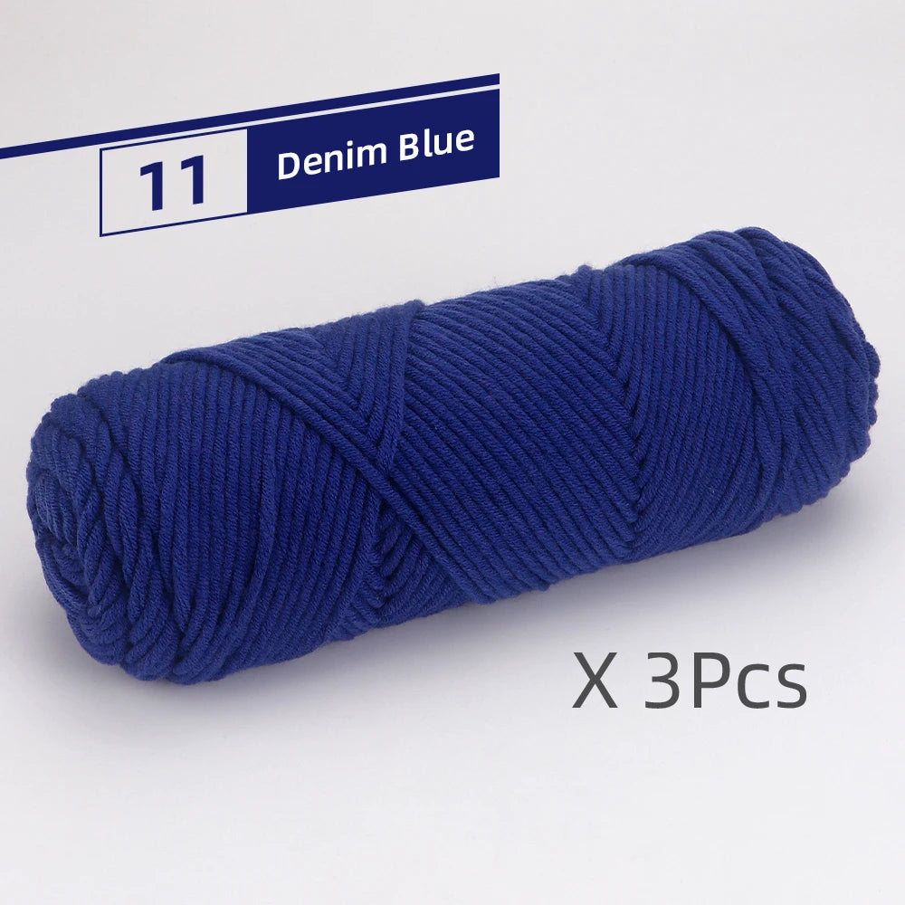 Light Worsted Soft Cotton Yarn | Pack of 3 Pcs-300g/10.5oz