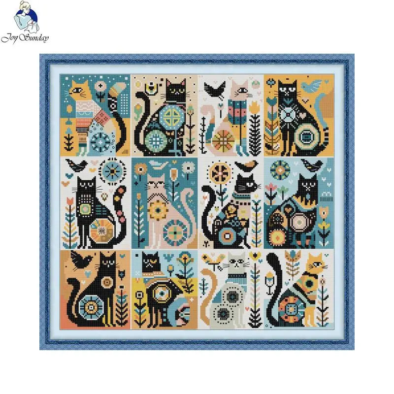 Joy Sunday Cross Stitch Kit Animal Style Pattern Stamped Counted Canvas 11CT 14CT 16CT DIY Embroidery Set Home Decor - 20250509