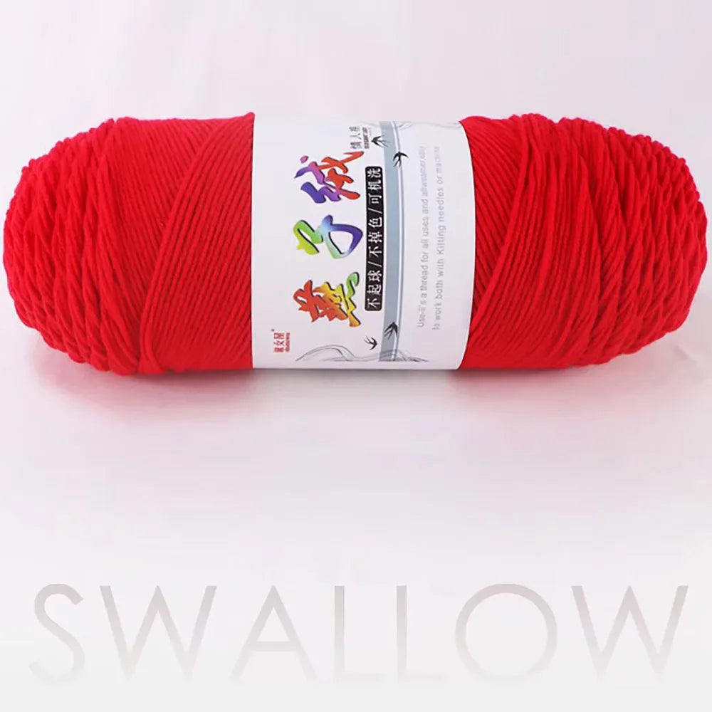 200g/pc Handmade Hand Woven Milk Cotton Yarn