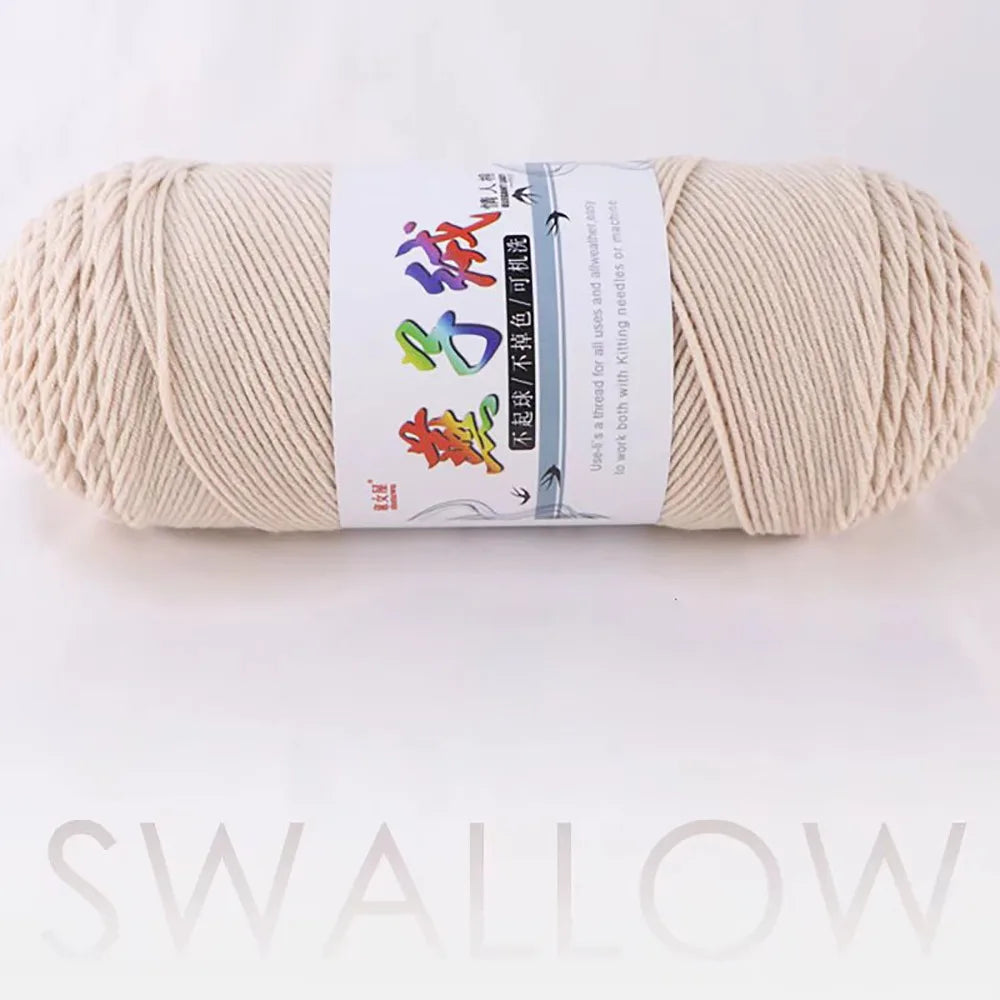 200g/pc Handmade Hand Woven Milk Cotton Yarn
