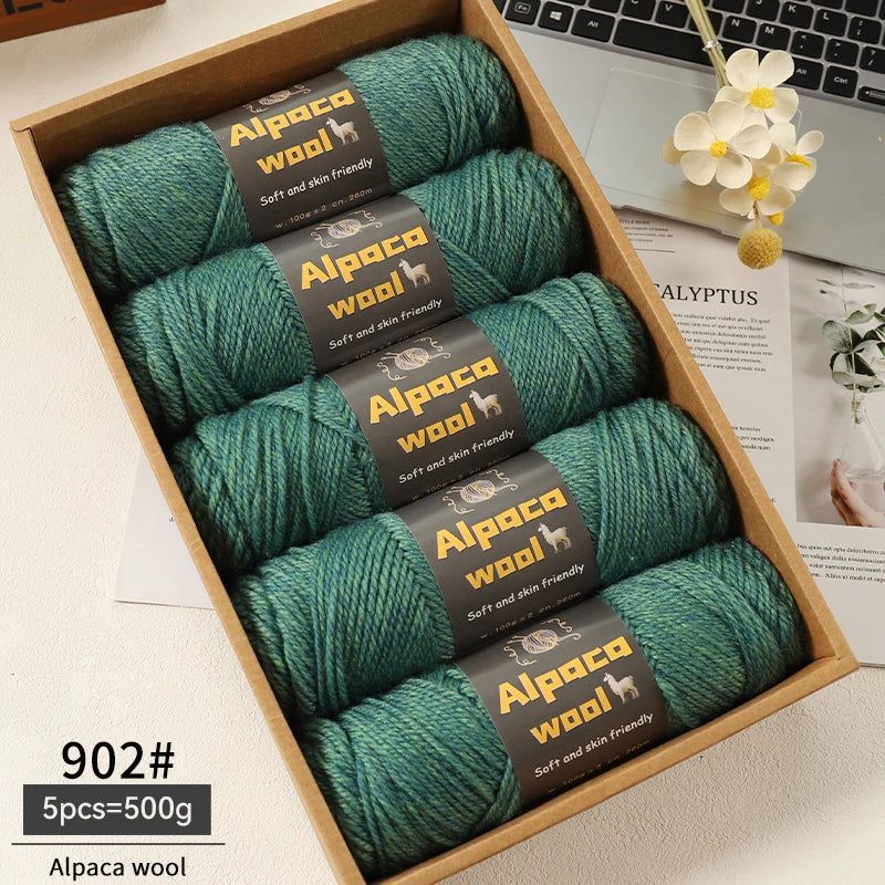 500g Alpaca Wool 245 Chunky Knitting Yarn | 5Pcs/Pack