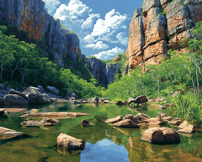 HUACAN Oil Paint By Number Mountain Landscape