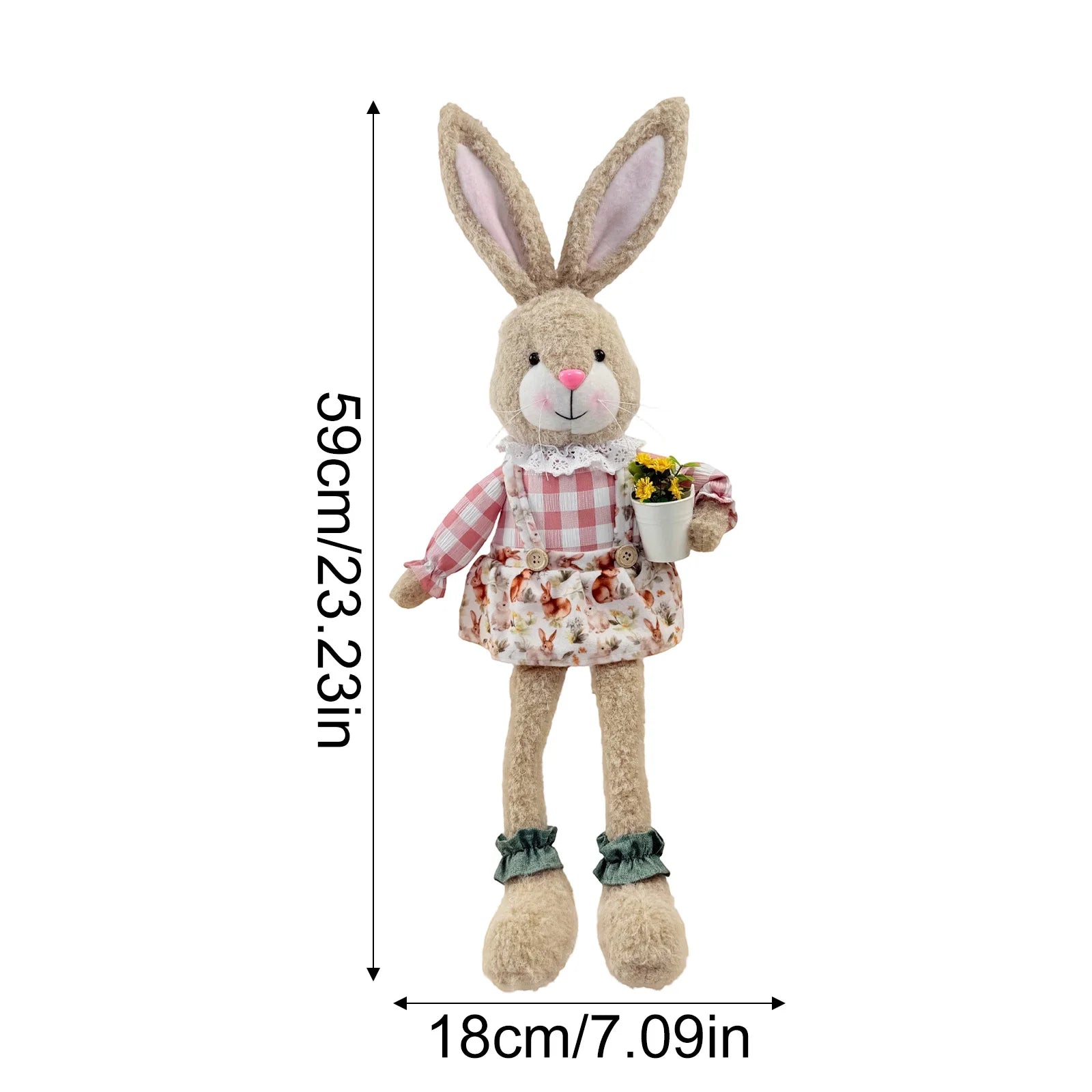 Easter Bunny Decor Craft Cute Rabbit Figurine For Shelf Mantle Spring Home Decoration Table Centerpiece Ornament