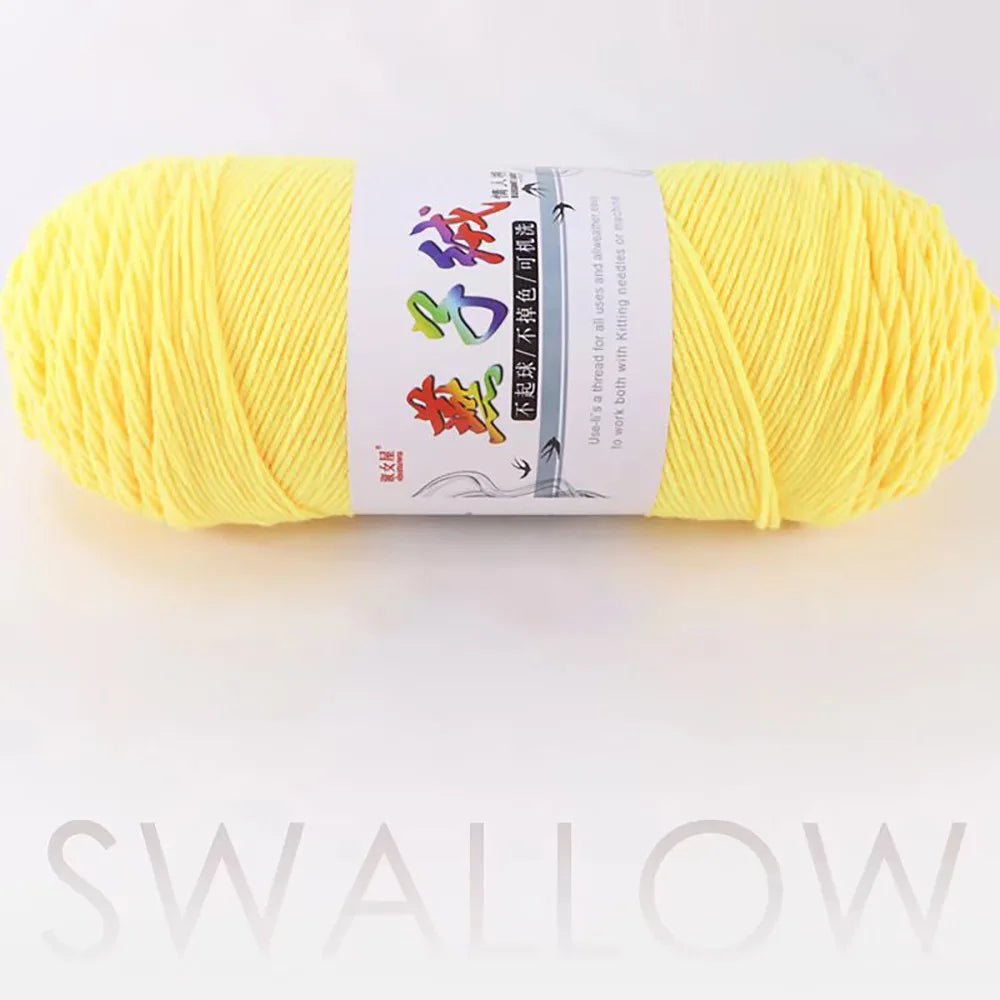 200g/pc Handmade Hand Woven Milk Cotton Yarn