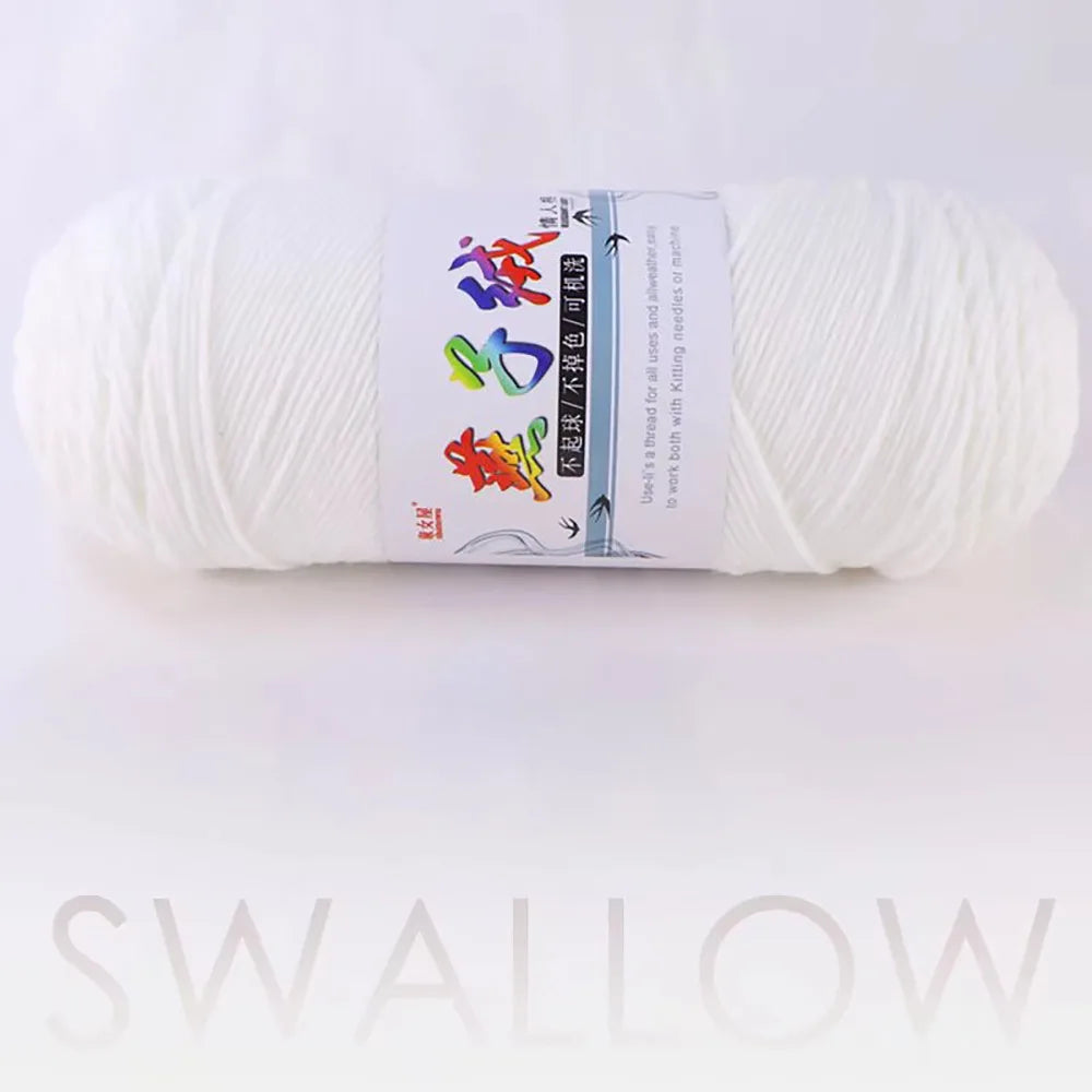 200g/pc Handmade Hand Woven Milk Cotton Yarn