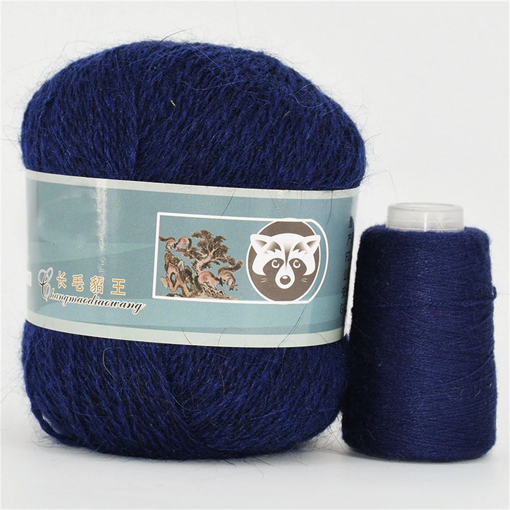 Mink Fur Yarn for Knitting and Crochet 2-Ply | 1 Skein 340 M 50+20g