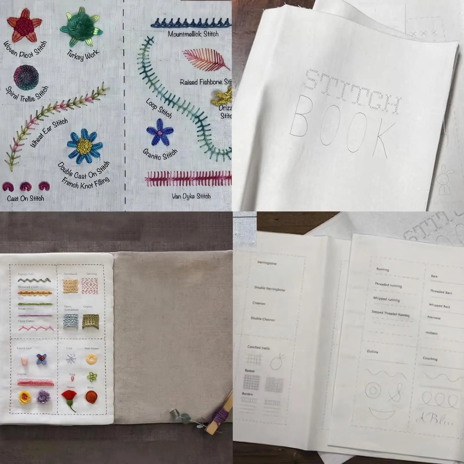 Beginners Embroidery Instructions Book for DIY Sewing Kit
