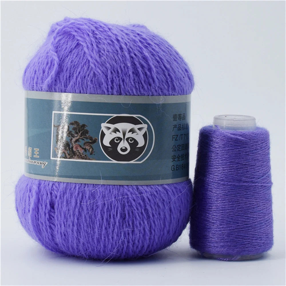 Mink Fur Yarn for Knitting and Crochet 2-Ply | 1 Skein 340 M 50+20g