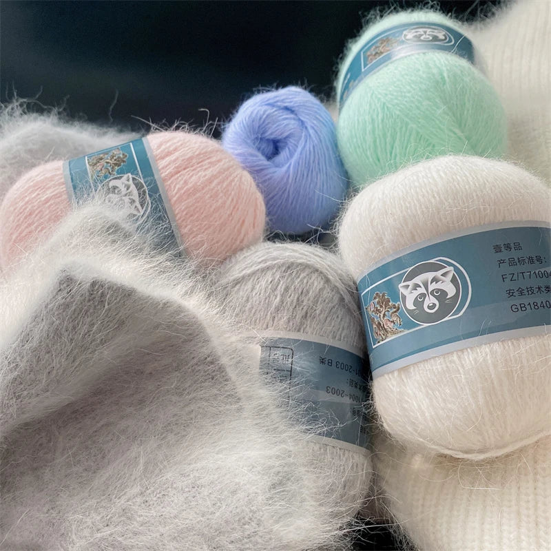 Mink Fur Yarn for Knitting and Crochet 2-Ply | 1 Skein 340 M 50+20g