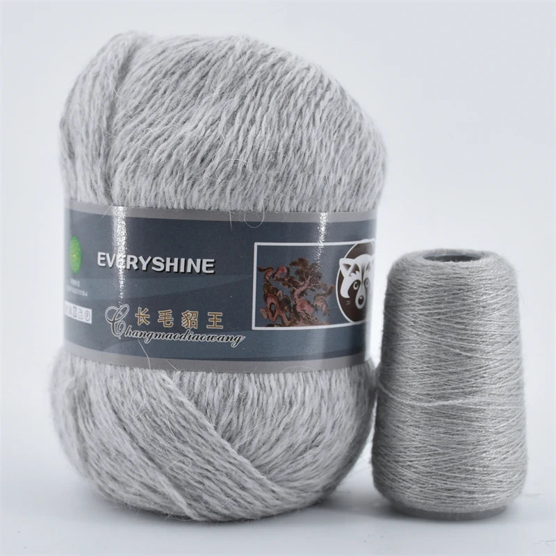 Mink Fur Yarn for Knitting and Crochet 2-Ply | 1 Skein 340 M 50+20g