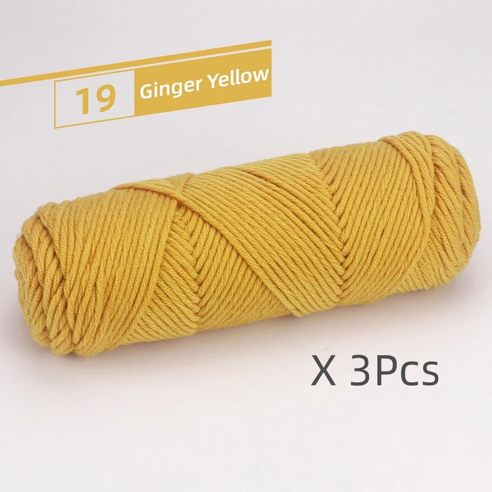 Light Worsted Soft Cotton Yarn | Pack of 3 Pcs-300g/10.5oz
