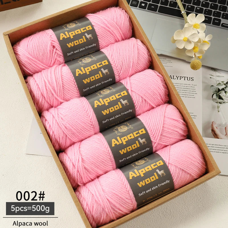 500g Alpaca Wool 245 Chunky Knitting Yarn | 5Pcs/Pack