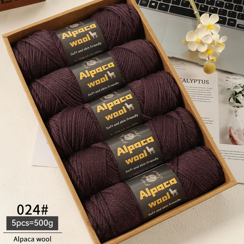 500g Alpaca Wool 245 Chunky Knitting Yarn | 5Pcs/Pack