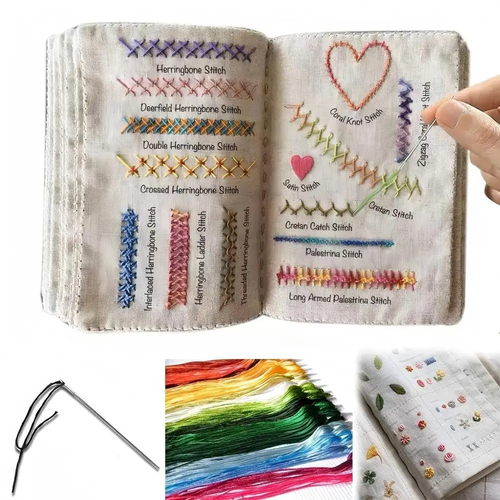 Beginners Embroidery Instructions Book for DIY Sewing Kit