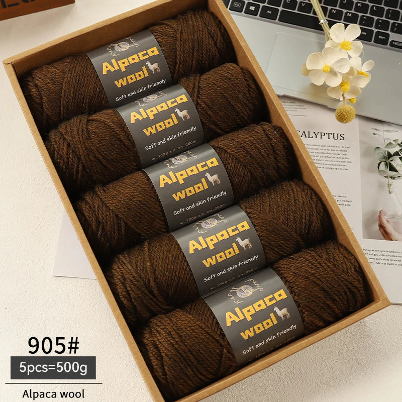 500g Alpaca Wool 245 Chunky Knitting Yarn | 5Pcs/Pack