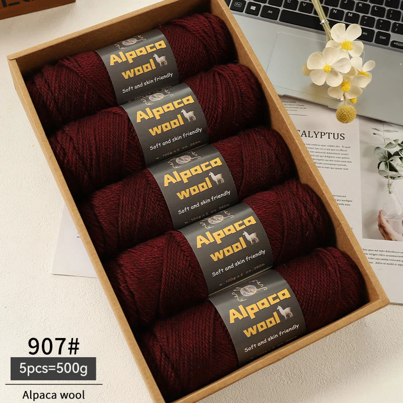 500g Alpaca Wool 245 Chunky Knitting Yarn | 5Pcs/Pack