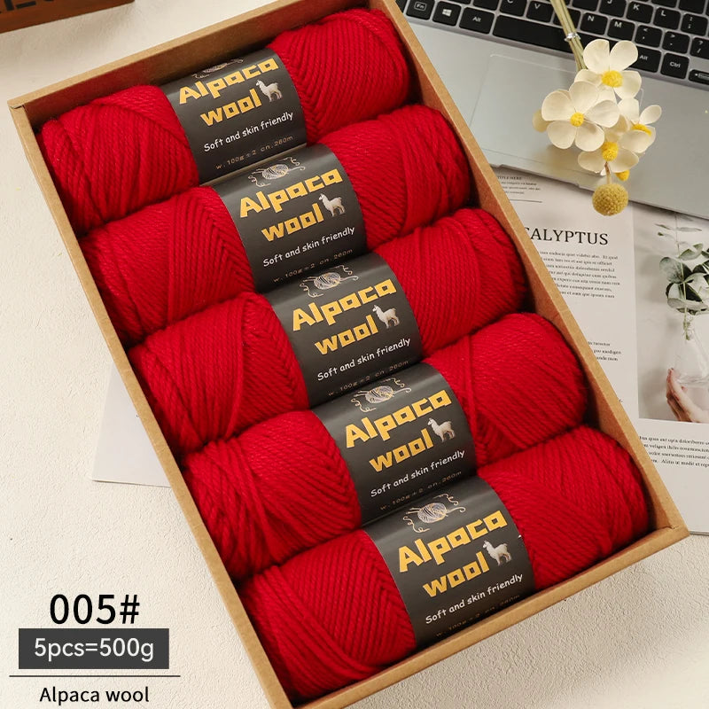 500g Alpaca Wool 245 Chunky Knitting Yarn | 5Pcs/Pack