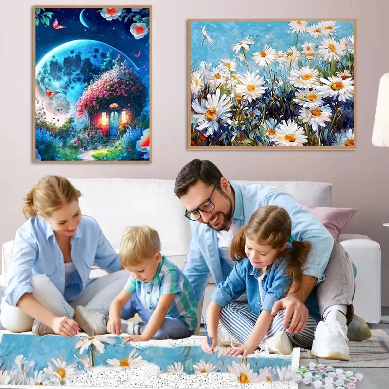 GATYZTORY Painting By Numbers Landscape Paint Canvas Picture Oil Painting By Number Coloring HandPainted For Adults Home Decor