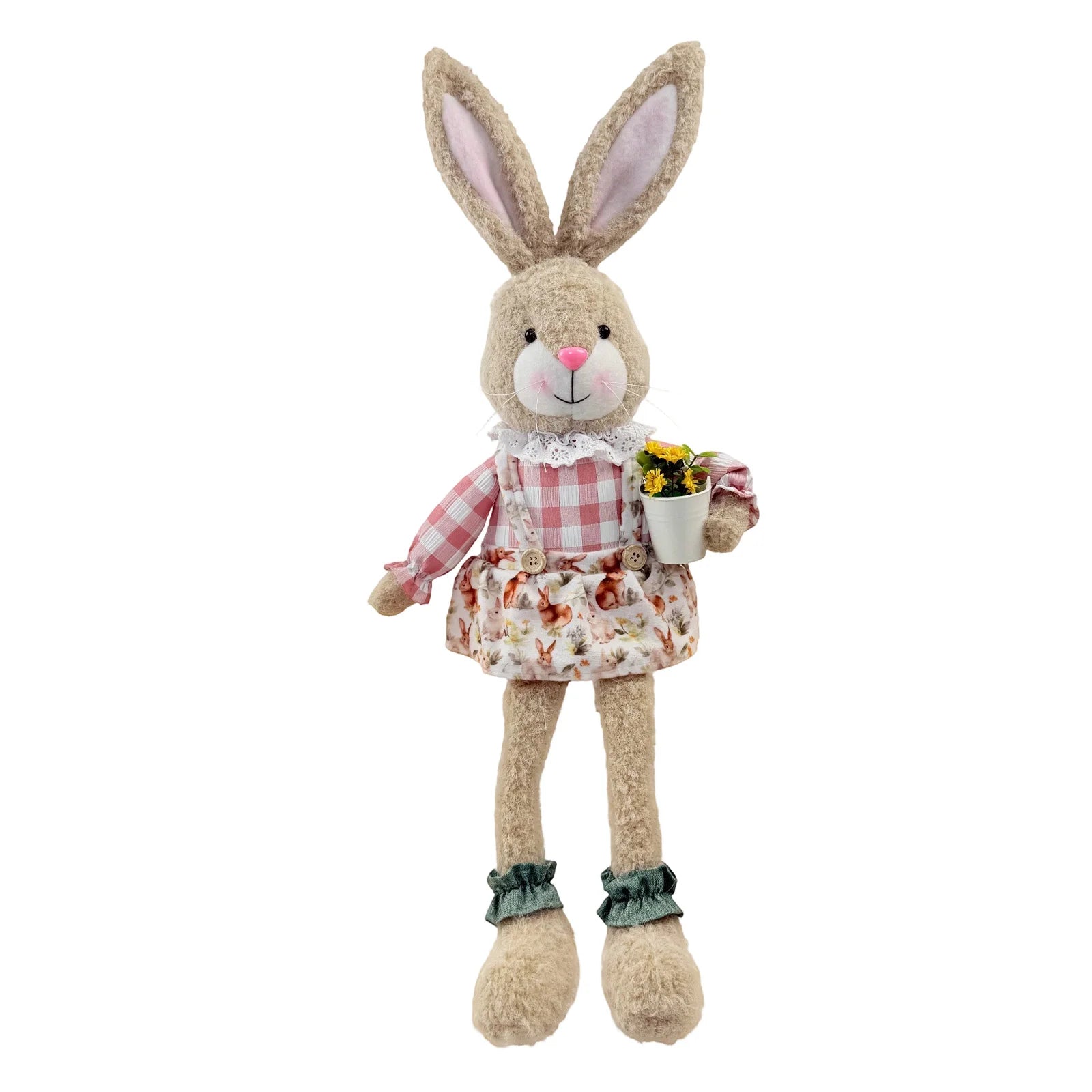 Easter Bunny Decor Craft Cute Rabbit Figurine For Shelf Mantle Spring Home Decoration Table Centerpiece Ornament