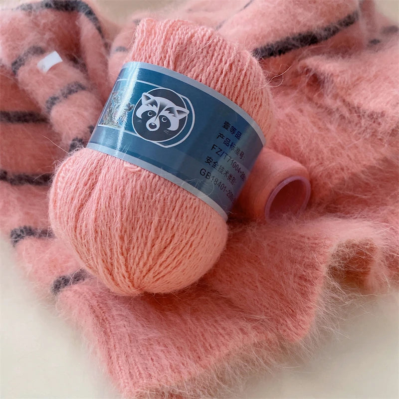 Mink Fur Yarn for Knitting and Crochet 2-Ply | 1 Skein 340 M 50+20g
