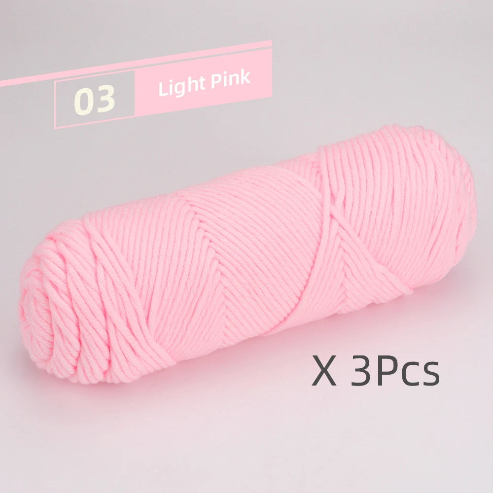 Light Worsted Soft Cotton Yarn | Pack of 3 Pcs-300g/10.5oz