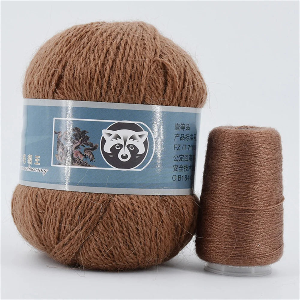 Mink Fur Yarn for Knitting and Crochet 2-Ply | 1 Skein 340 M 50+20g