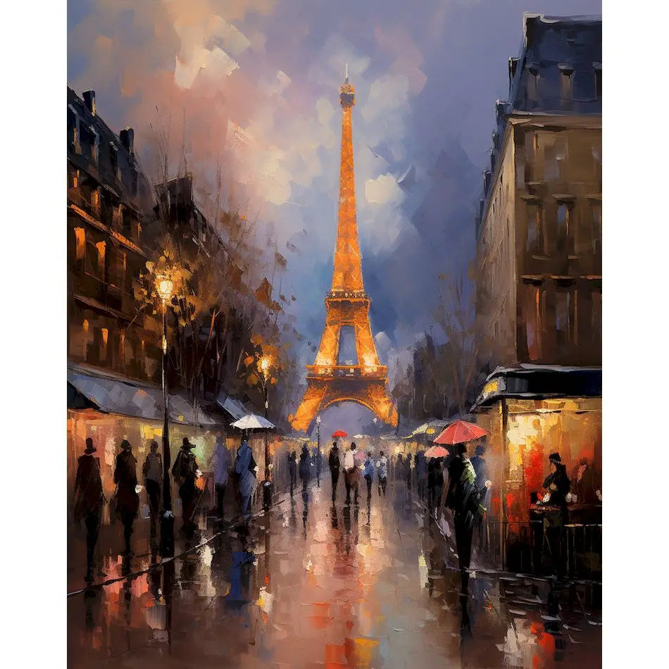 GATYZTORY Paint By Numbers Eiffel Tower City Scenery Paintings On Number Crafts Supplies Adults Handiwork Oil Decoration Home