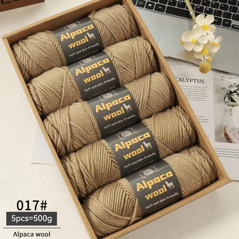 500g Alpaca Wool 245 Chunky Knitting Yarn | 5Pcs/Pack