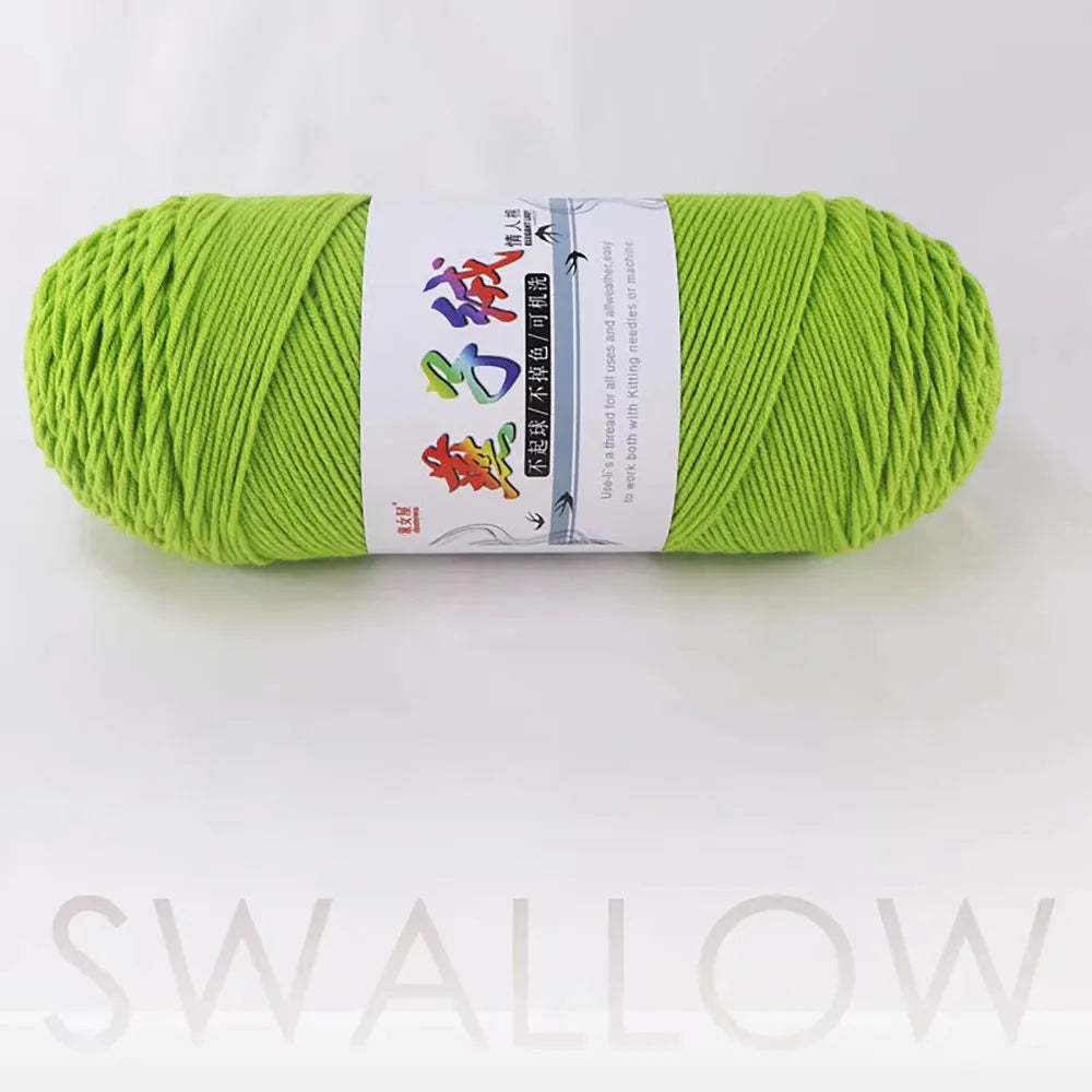 200g/pc Handmade Hand Woven Milk Cotton Yarn