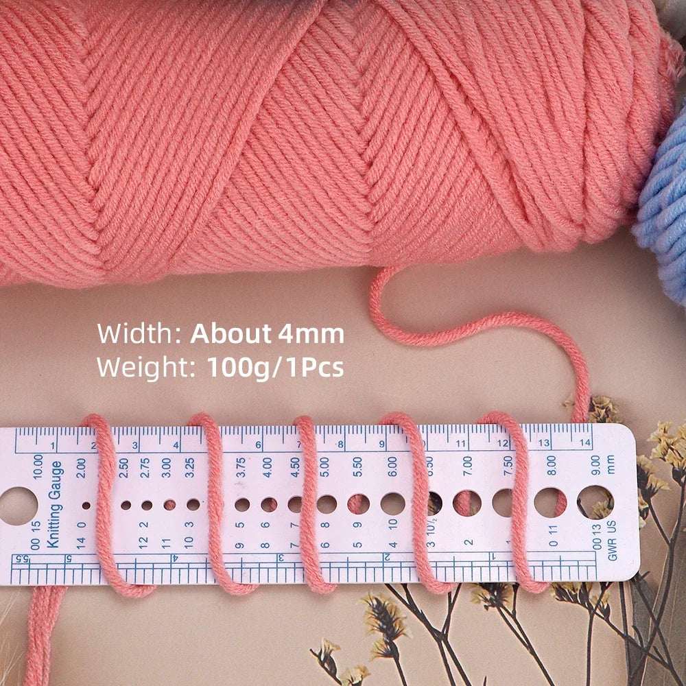 Light Worsted Soft Cotton Yarn | Pack of 3 Pcs-300g/10.5oz