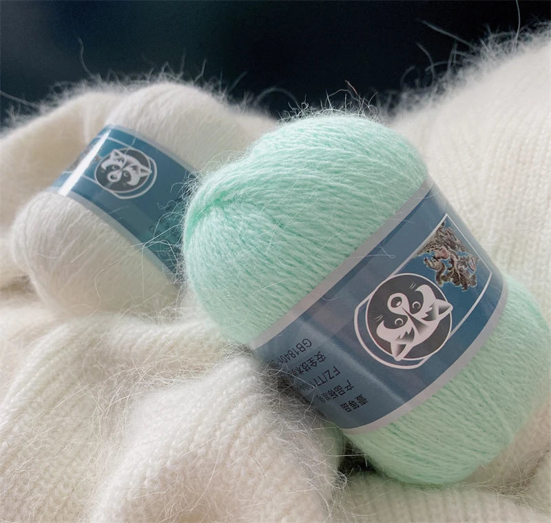 Mink Fur Yarn for Knitting and Crochet 2-Ply | 1 Skein 340 M 50+20g