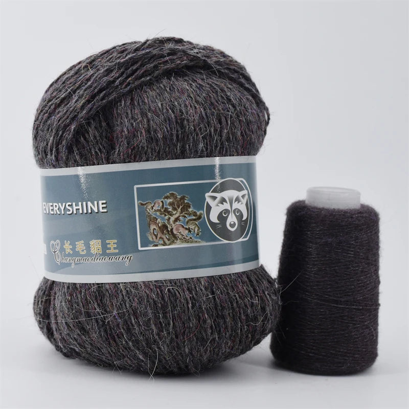 Mink Fur Yarn for Knitting and Crochet 2-Ply | 1 Skein 340 M 50+20g