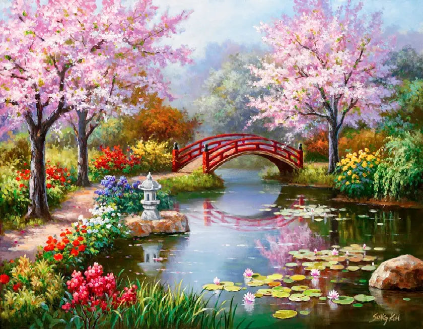 5D DIY Diamond Painting Landscape House Full Round Drill Embroidery Forest Scenery