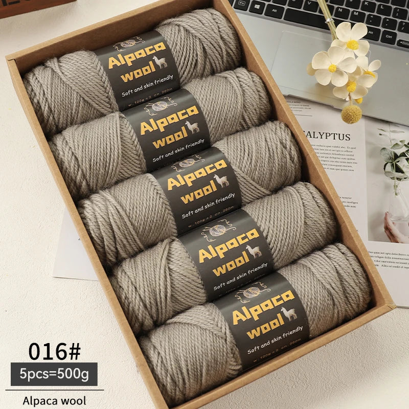 500g Alpaca Wool 245 Chunky Knitting Yarn | 5Pcs/Pack
