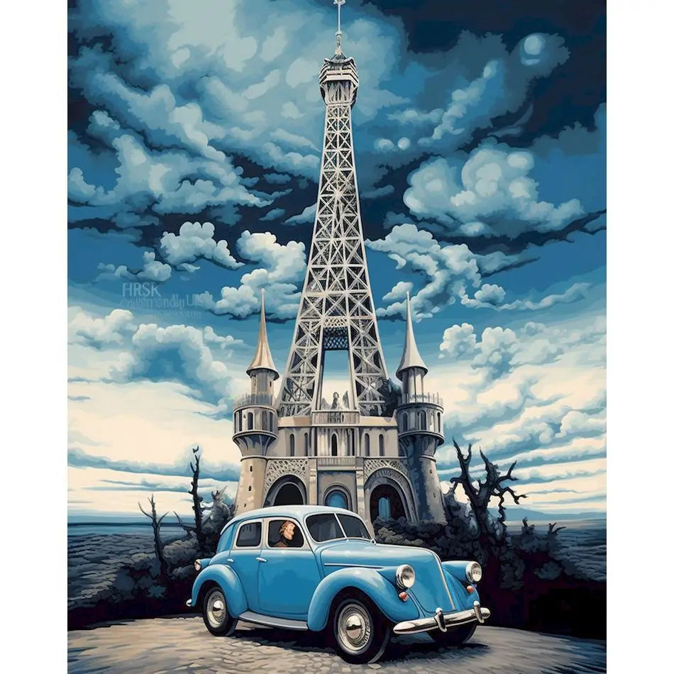 GATYZTORY Paint By Numbers Eiffel Tower City Scenery Paintings On Number Crafts Supplies Adults Handiwork Oil Decoration Home