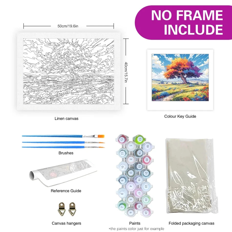 RUOPOTY Painting By Numbers Diy Forest Path Paint By Numbers Landscape Kit For Adults Decorative
